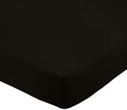 Amazon Basics Hoeslaken, 180 x 200 x 30 cm, microvezel, matrashoogte tot 30 cm, zwart