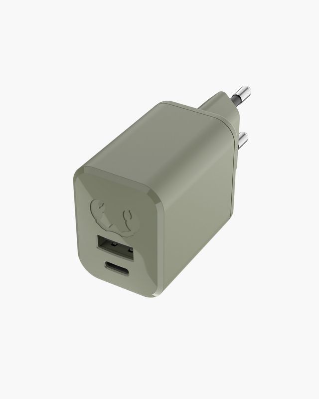 Fresh 'n Rebel Mini Charger USB-C + A 45W - Dried Green