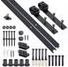 Homcom Set de quincaillerie pour porte coulissante - Métal - 200x4x1cm - Noir