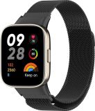Strap-it Milanees Smartwatch bandje - Geschikt voor Redmi Watch 3 - Zwart
