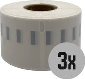 DULA Dymo kompatible Etiketten, S0722410 99013, 36 x 89 mm, Transparent, Kunststoff, Permanent, 3 Rollen, 260 Etiketten pro Rolle
