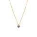 Lucardi - Dames Stalen goldplated ketting vintage paars hart - Ketting - Staal - Goudkleurig - 45 cm