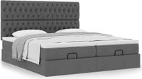 Prolenta Maison Exclusive - Ottoman bedframe met matras, donkergrijs, 180x200 cm, textiel