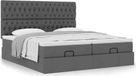 Prolenta Maison Exclusive - Ottoman bedframe met matras, donkergrijs, 180x200 cm, textiel