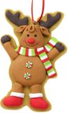Merkloos / Sans marque Creation Gross Kersthanger - rendier - kunststof - 11 cm - kerstornament / kerstversiering