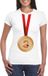 Bellatio Decorations Bronzen medaille kampioen shirt wit dames - Winnaar shirt Nr 3 L