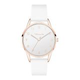 Tamaris Dames analoog kwartshorloge met siliconen armband TT-0121-PQ, roségoud