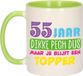 Bellatio Decorations Verjaardag cadeau mok 55 jaar - groen - dikke pech dus - 300 ml - keramiek