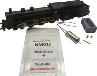 Minitrix micromotor NM012 N ombouwset voor minitrix BR 17.2 DRG, DRG 17.4, BR 14.1 DRG,K.P.E.V. u.a.