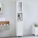 Bath Vida Priano Tall Mirrored Badkamer Kast Opbergkast Vloer Staande Tallboy Unit, Wit