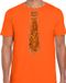Bellatio Decorations Verkleed shirt heren - stropdas paillet oranje - oranje - carnaval - foute party M