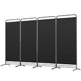 Angel Living Windscherm met 4 panelen, opvouwbaar, kamerverdeler, onafhankelijke paneelverdeler, wandverdeler, visuele scheiding, voor kantoren, slaapkamer, 324 x 180 cm (zwart)