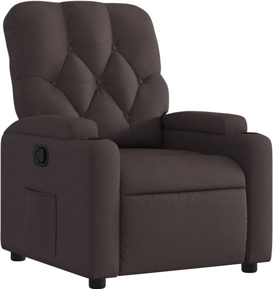 vidaXL Fauteuil verstelbaar stof donkerbruin