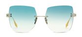 Dita Embra Lunettes de soleil unisexe argent géométrique bleu