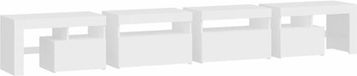 vidaXL meuble TV avec éclairage LED, blanc, 260x36,5x40 cm