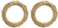 Decoris Couronne de paille - Set van 3 - 35 cm Diameter - Multi Kleur - Bois