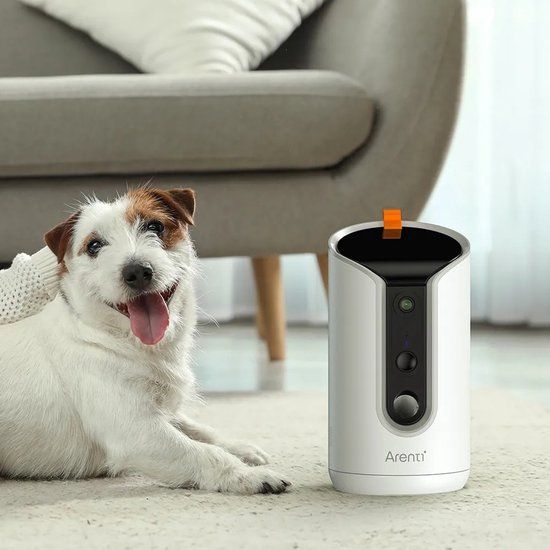 Arenti Petcam1T Automatische Wifi Snackdispenser Kat en Hond – Petfeeder - Voerautomaat met 3MP Camera - Nachtzicht - Geluidsdetectie - Dual band Wifi - Two-Way Audio – Eenvoudige Montage