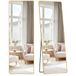 SONGMICS Miroir, 160 x 50 cm, miroir sur pied rectangulaire, cadre en aluminium, verre trempé, pour chambre, salon, dressing, or clair LFM030A01