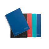 Navigator Verpakking met 5 notitieboeken, A4, hardcover, geruit, 4 x 4 cm, verschillende kleuren, 80 vellen, 80 g, spiraalsluiting, coil-lock, premium papier, perfect als schoolmateriaal