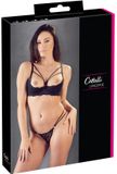 Cottelli Collection Lingerie Set met Dubbele Bandjes en Open Lift Beha – Maat 75B/S – Zwart