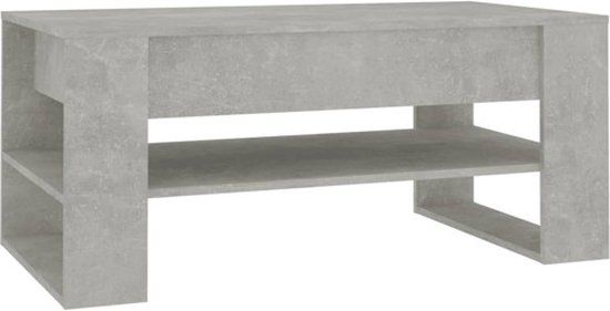 vidaXL Salontafel 102x55x45 cm Bewerkt Hout Betongrijs