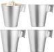 Luminarc Tasses à expresso - 4x - argent métallique - tasses à café de 80 ml - 6 x 5.5 cm - céramique