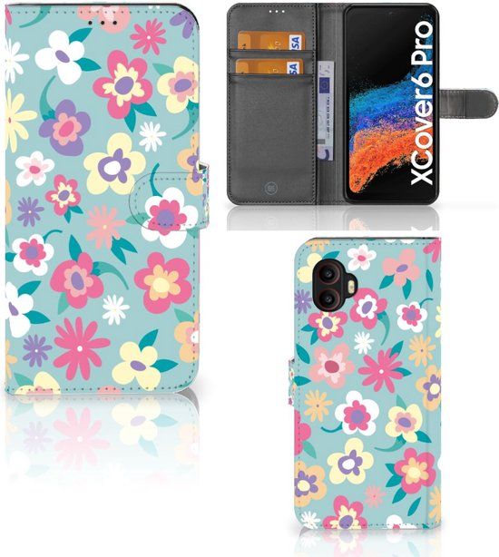 B2Ctelecom Hoesje ontwerpen Samsung Galaxy Xcover 6 Pro - Flower Power - Book Case