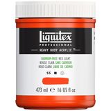 Liquitex 4412893 Professional Heavy Body acrylverf in kunstenaarskwaliteit met uitstekende lichtechtheid en boterachtige consistentie, - 473ml Pot, Cadmium Free Red Light