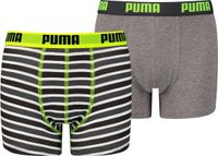 Puma Jongens Boxershorts 2 Pack Zwart Gestreept Maat 158/164
