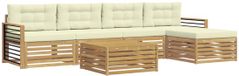 vidaXL - Bank loungeset - 5 zitplekken - Polyester - Wit en crème