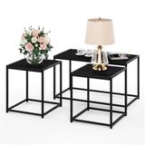 Furinno Camnus Moderne woonkamertafelset met een salontafel en twee bijzettafels, zwart, 40 x 76,2 x 44,45 cm