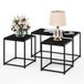 Furinno Camnus Moderne woonkamertafelset met een salontafel en twee bijzettafels, zwart, 40 x 76,2 x 44,45 cm