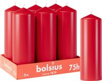 Bolsius Gladde Stompkaarsen - Rood - 6 Stuks