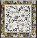 Roeckl Lucky Elephant 53x53 Zijde Vierkante sjaal Vrouwen White / Black