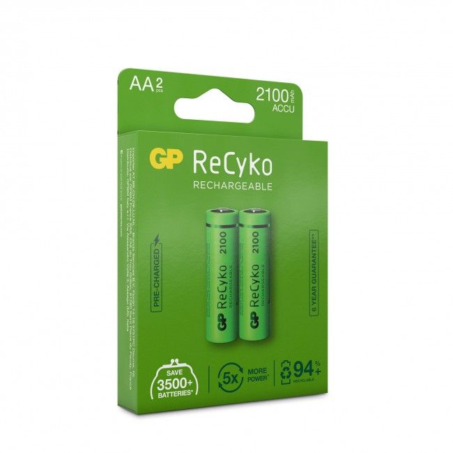 GP Batteries 210AAHCE-2WB2 Oplaadbare batterij AA Nikkel-Metaalhydride (NiMH) 1.2V 2100mAh 2 stuks Groen
