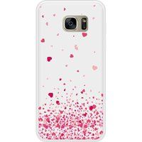 Samsung Bedrukt siliconen hoesje compatibel met Galaxy S7 Edge Confettis de Coeurs Rose