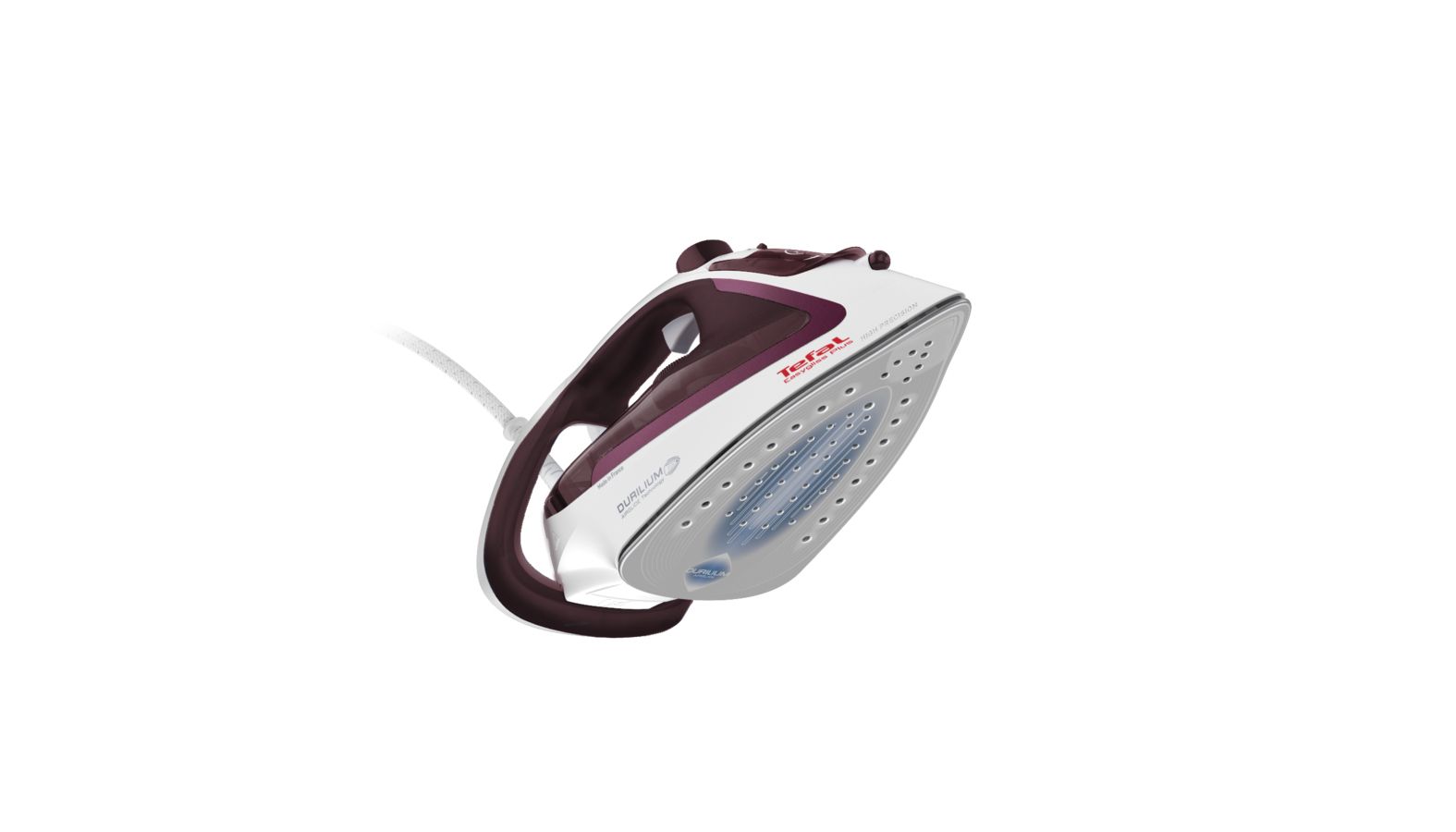 Tefal EasyGliss Plus FV5714 - Dry & Steam Iron - 2400W - Bordeaux/White