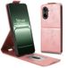 OnePlus Étui à rabat vertical OnePlus Ace 5 Racing/Nord CE5 avec support - Rose Doré