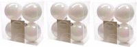 Decoris Kerstballen - 12x st - wit parelmoer - 10 cm - kunststof