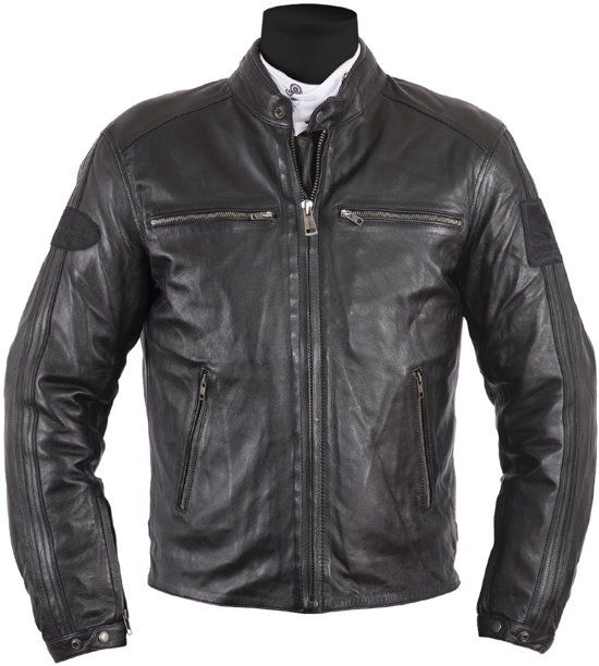 Helstons ACE RAG ZWART ZWART LEREN MOTORJAS M
