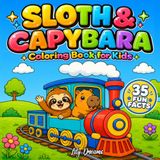 Sloth & Capybara Coloring Book for Kids