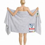 Komfortec Badhanddoek 100x200 cm van 100% Katoen, XXL Saunahanddoek, Grote Douchehanddoek, Zacht & Absorberend, Zilver
