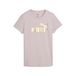PUMA ESS Metallic No. 1 Logo T-shirt voor Dames, Roze/Zilver, Maat M