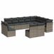 vidaXL 12-delige loungeset met kussens polyrattan grijs