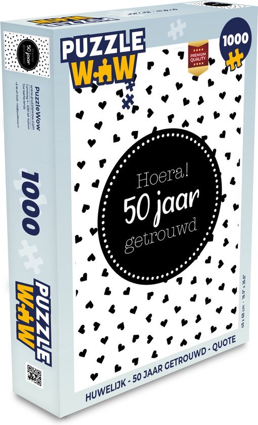 MuchoWow Puzzel Hoera! 50 jaar getrouwd - Spreuken - Quotes - Jubileum - Legpuzzel - Puzzel 1000 stukjes volwassenen