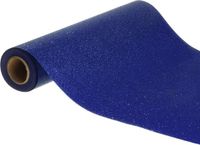 Chaks Tafelloper op rol - donker blauwe glitter - 30 x 500 cm - polyester