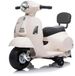 Vrooomy Vespa GTS Full Option Scooter électrique pour enfants 1 à 3 ans – Vespa enfant sous licence officielle avec roulettes amovibles – Moto enfant Li-ion avec siège en similicuir et klaxon – Blanc