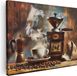 Artaza Canvas Schilderij Koffiemolen en een Kopje Koffie op een Tafel - 40x30 - Foto Op Canvas