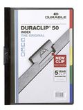 Durable 223401 Klemmap Duraclip 50 Index, 25 stuks, zwart
