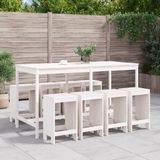 Prolenta Maison Exclusive - Tuinset voor in de tuin, wit, 9-delig, gemaakt van massief grenenhout